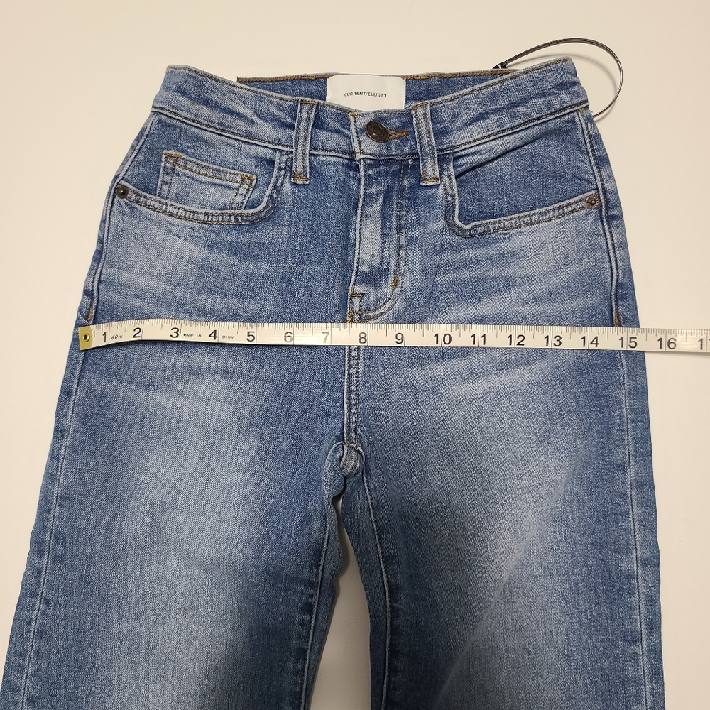 Current/Elliott high rise scooped Jarvis flare jeans vintage style size 24 - Picture 8 of 11